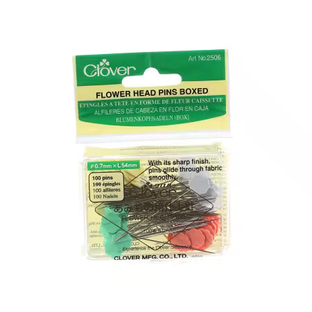 Flower Head Pin, Size 32 - 2in, 100ct in 4 colors by Clover