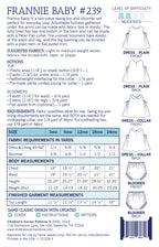 Children's Corner Frannie Baby Pattern - Sizes 3mo-24mo