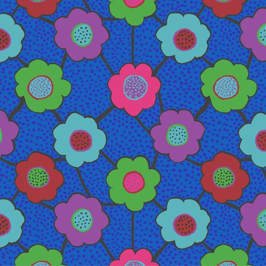 Kaffe Fassett Collective Floral Connections Blue August 2025