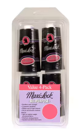 Maxi-Lock All Purpose Thread Set 4pk Black - GGM0002