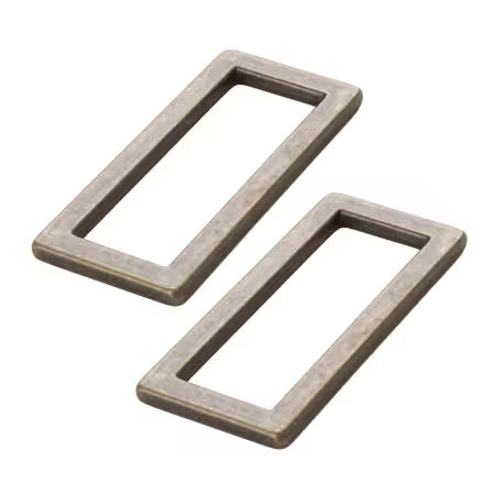 ByAnnie 1-1/2" Antique Brass Flat Rectangle Rings, Set of 2
