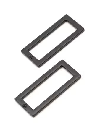 ByAnnie 1-1/2" Black Metal Flat Rectangle Rings, Set of 2