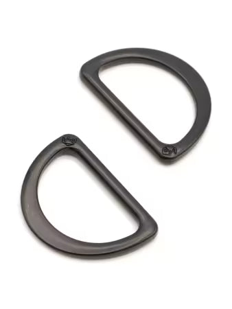 by Annie 1" Flat D Rings Blk. Metal (2 pk)