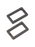 ByAnnie 1" Black Metal Flat Rectangle Rings, Set of 2
