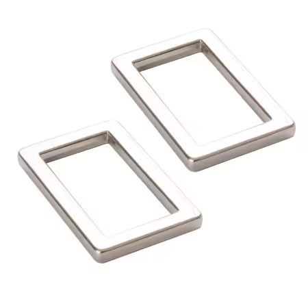 ByAnnie 1" Nickel Flat Rectangle Rings, Set of 2