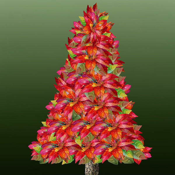 Yuletide Blooms Christmas Tree Panel 44x44