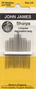 John James Sharps Needles Assorted Sizes 3/9 20ct
