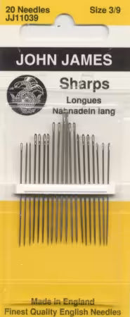 John James Sharps Needles Assorted Sizes 3/9 20ct