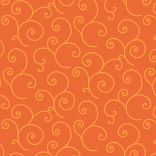 KimberBell Basics Scroll in Orange Tonal for Maywood Studio Remnant (2.39 yd)