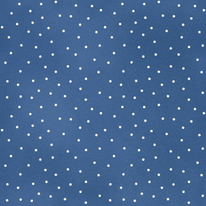 KimberBell Beautiful Basics Scattered White Dot on Royal Blue for Maywood Studio