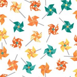 KimberBell Sprinkle of Sunshine in Orange Pinwheels for Maywood Studio
