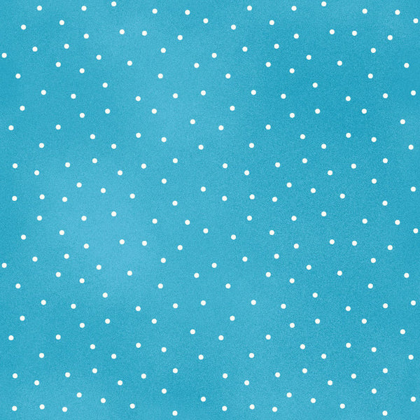 KimberBell Beautiful Basics Scattered White Dot on Teal for Maywood Studio