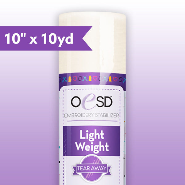 OESD Light Weight TearAway Stabilizer – 10" x 10 yd | Low Stitch Density
