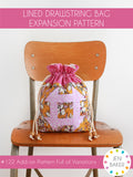 Lined Drawstring Bag Expansion Pattern