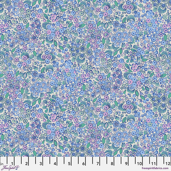 Flourish and Bloom Collection with Little Meadow in Blue for Free Spirit Fabrics