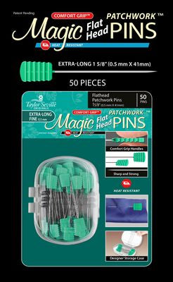 Taylor Seville Magic Pins Flat Head Extra Long 50 pc