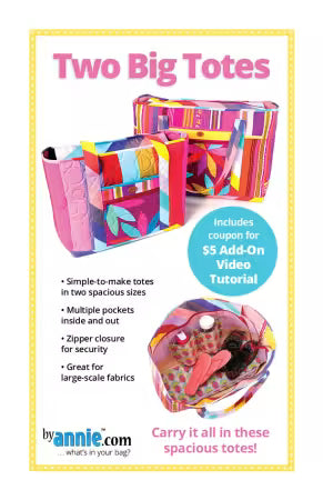 Two Big Totes Sewing Pattern - ByAnnie - PBA310