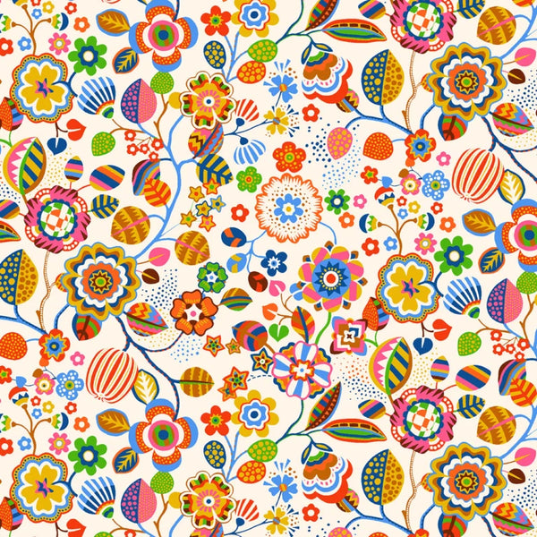 Tree Flower in Ecru from the Primavera Collection by Sholton Drumlanrig for Thread & Ink Design Studio