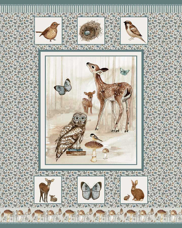 Woodland Panel in the Whimsical Woods Collection Minky