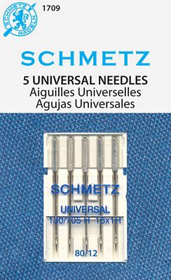 Schmetz Universal Machine Needles - 80/12 (5 per card)