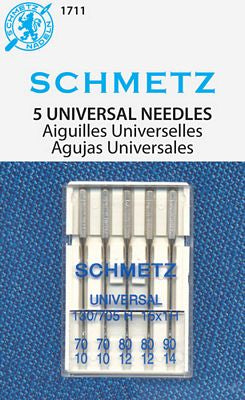Schmetz Universal Machine Needles - Assorted 70/80/90 (5 per card)