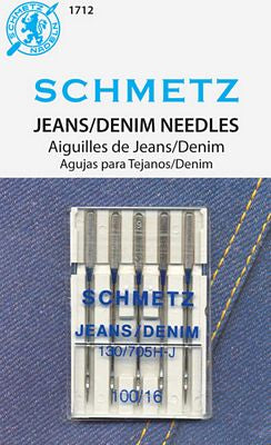 Schmetz Denim Machine Needles - 100/16 (5 per card)