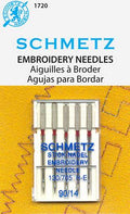 Schmetz Machine Embroidery Machine Needles - 90/14 (5 per card)