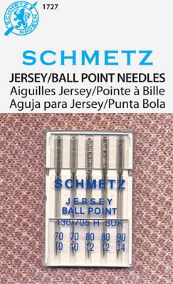 Schmetz Ball Point Machine Needles - Assorted 70/80/90 (5 per card)