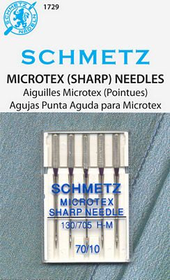 Schmetz Microtex Machine Needles - 70/10 (5 per card)