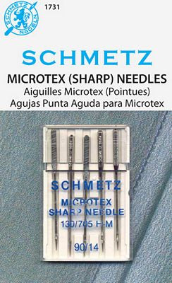 Schmetz Microtex Machine Needles - 90/14 (5 per card)