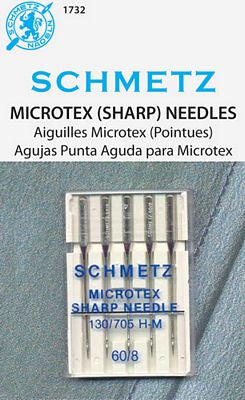 Schmetz Microtex Machine Needles - 60/8 (5 per card)