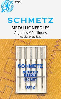 Schmetz Metallic Machine Needles Size 80/12 - 5 pc