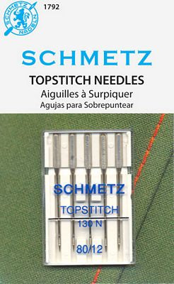 Schmetz Topstitch Machine Needles Size 80/12 - 5 pc