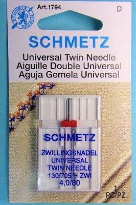 Schmetz Twin Machine Needles 4.0mm/80 - 1 pc