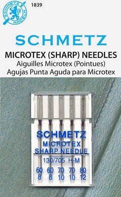 Schmetz Microtex Machine Needles Assorted 60/70/80 - 5 pc