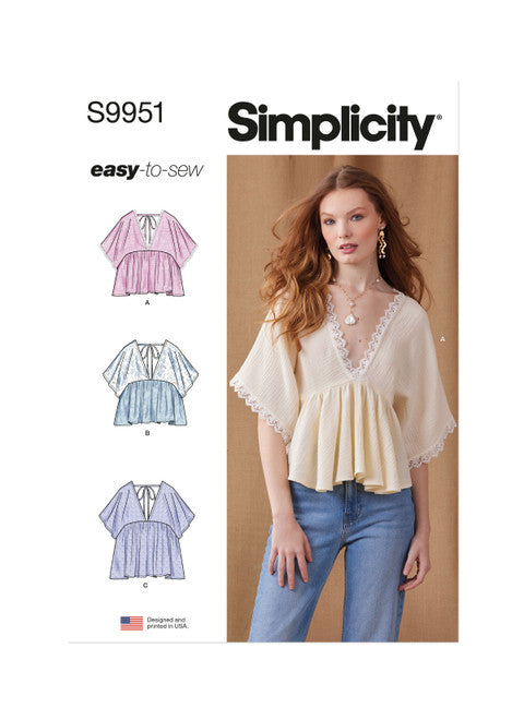 Simplicity S9951 Misses' Flowy Top Sewing Pattern | Sizes 8–16