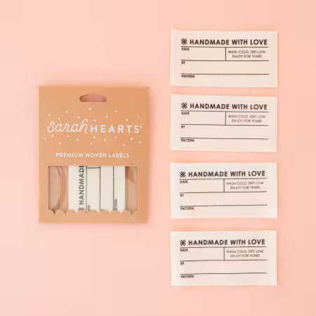 Sarah Hearts Quilt Info Large Organic Cotton Write-In Labels