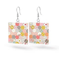 Leather Square Earrings - BloomBerry