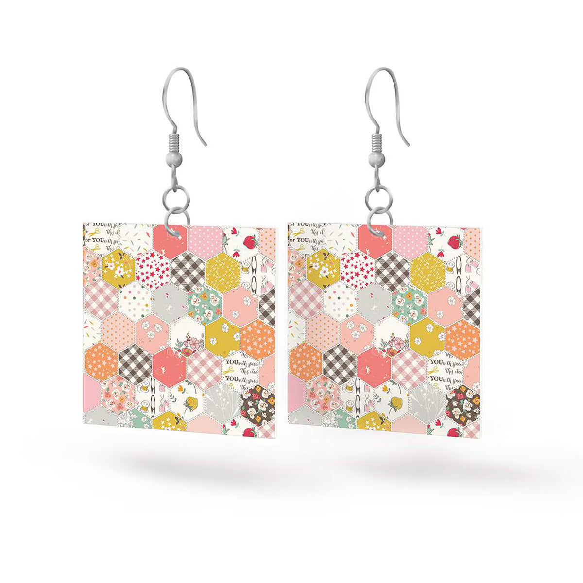 Leather Square Earrings - BloomBerry