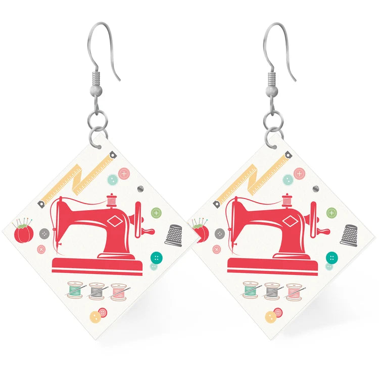 Leather Square Earrings - My Happy Place