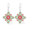 Leather Square Earrings - Prairie