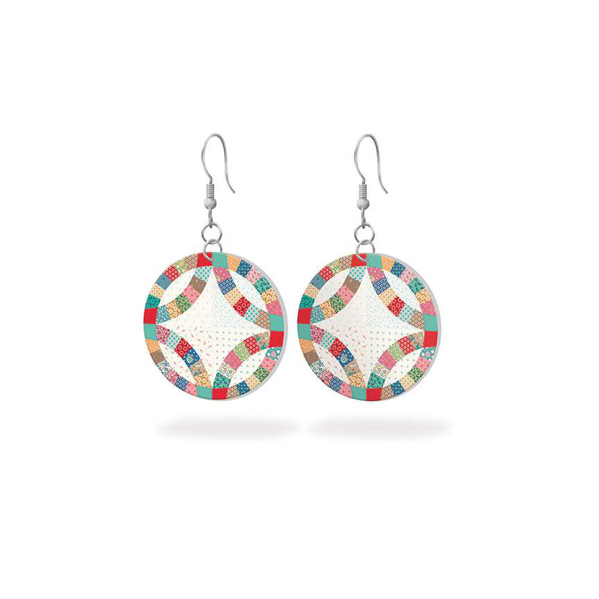 Home Town Leather Circle Earrings - STLR-45537