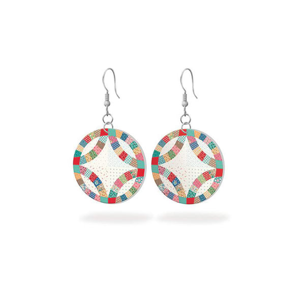 Home Town Leather Circle Earrings - STLR-45537