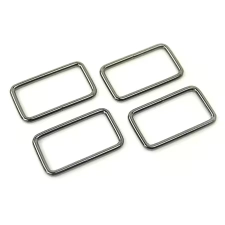 Sallie Tomato 1-1/2" Gunmetal Rectangle Rings, 4 Count