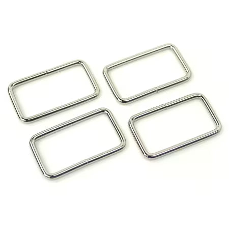Sallie Tomato 1-1/2" Nickel Rectangle Rings, 4 Count