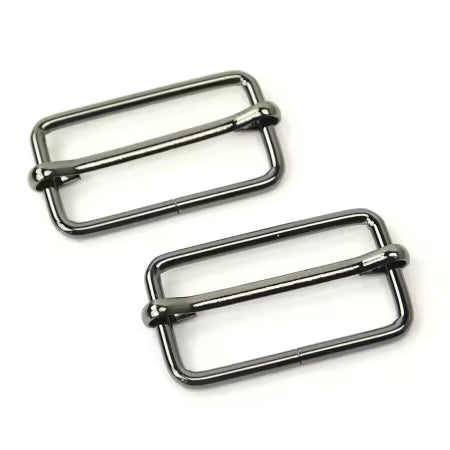Sallie Tomato 1-1/2" Gunmetal Slider Buckles, 2 Count