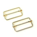 Sallie Tomato 1-1/2" Gold Slider Buckles, 2 Count