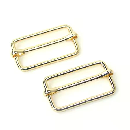 Sallie Tomato 1-1/2" Gold Slider Buckles, 2 Count