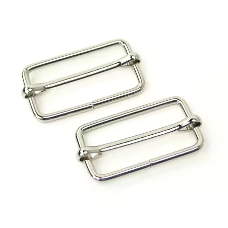 Sallie Tomato 1-1/2" Nickel Slider Buckles, 2 Count
