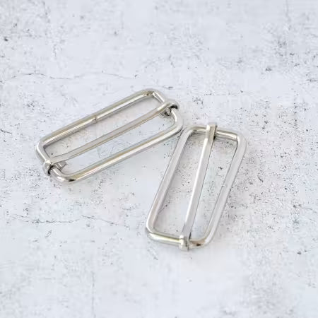 Sallie Tomato 2" Nickel Slider Buckles, 2 Count